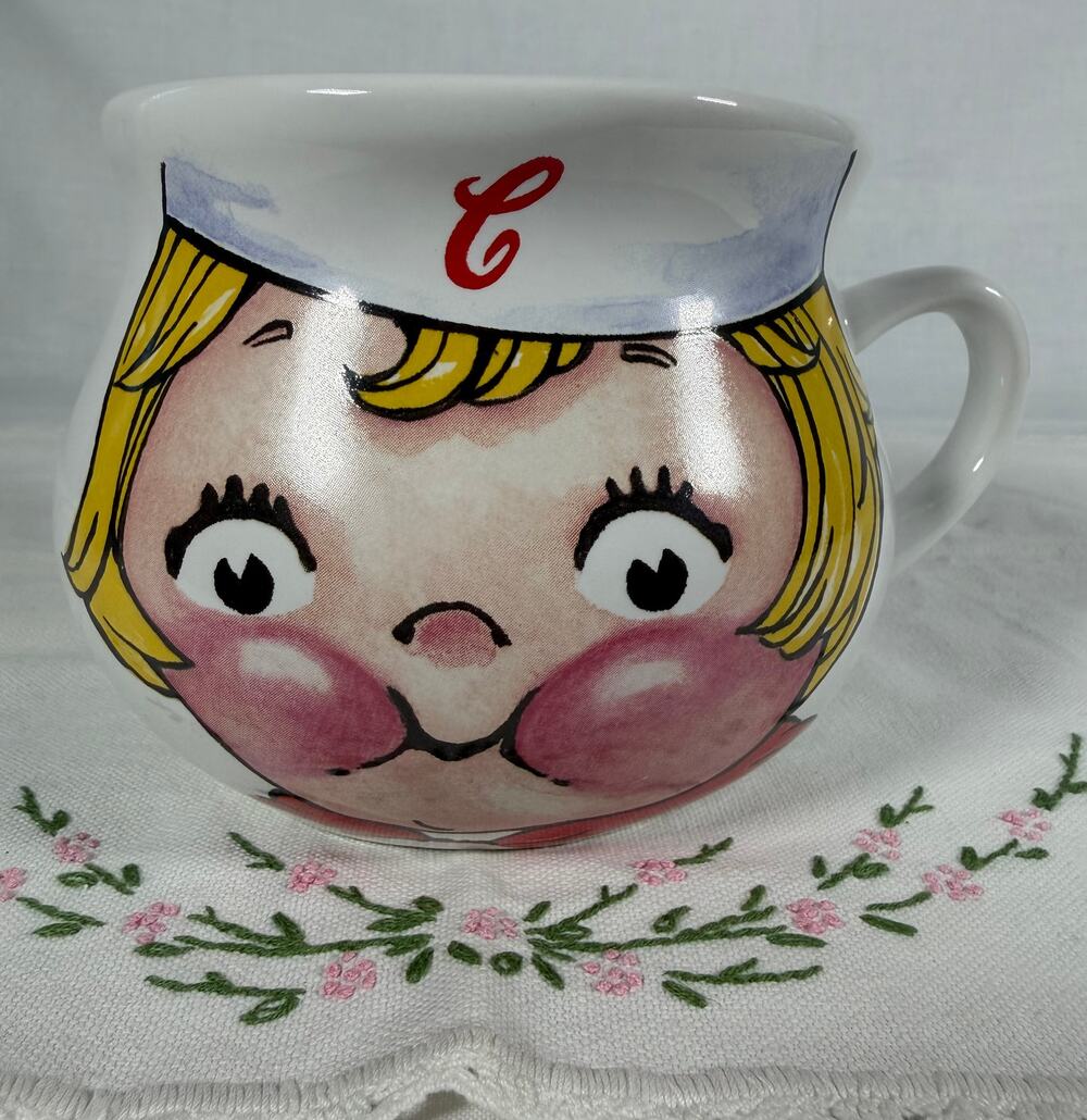 Vintage 1998 Campbell's Soup Kid Girl Mug Houston Harvest Blonde Hair Ceramic